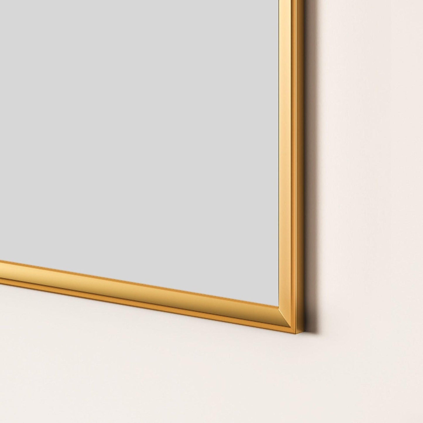 Altair Benoni 24" x 36" Arch Brushed Gold Aluminum Framed Wall-Mounted Mirror