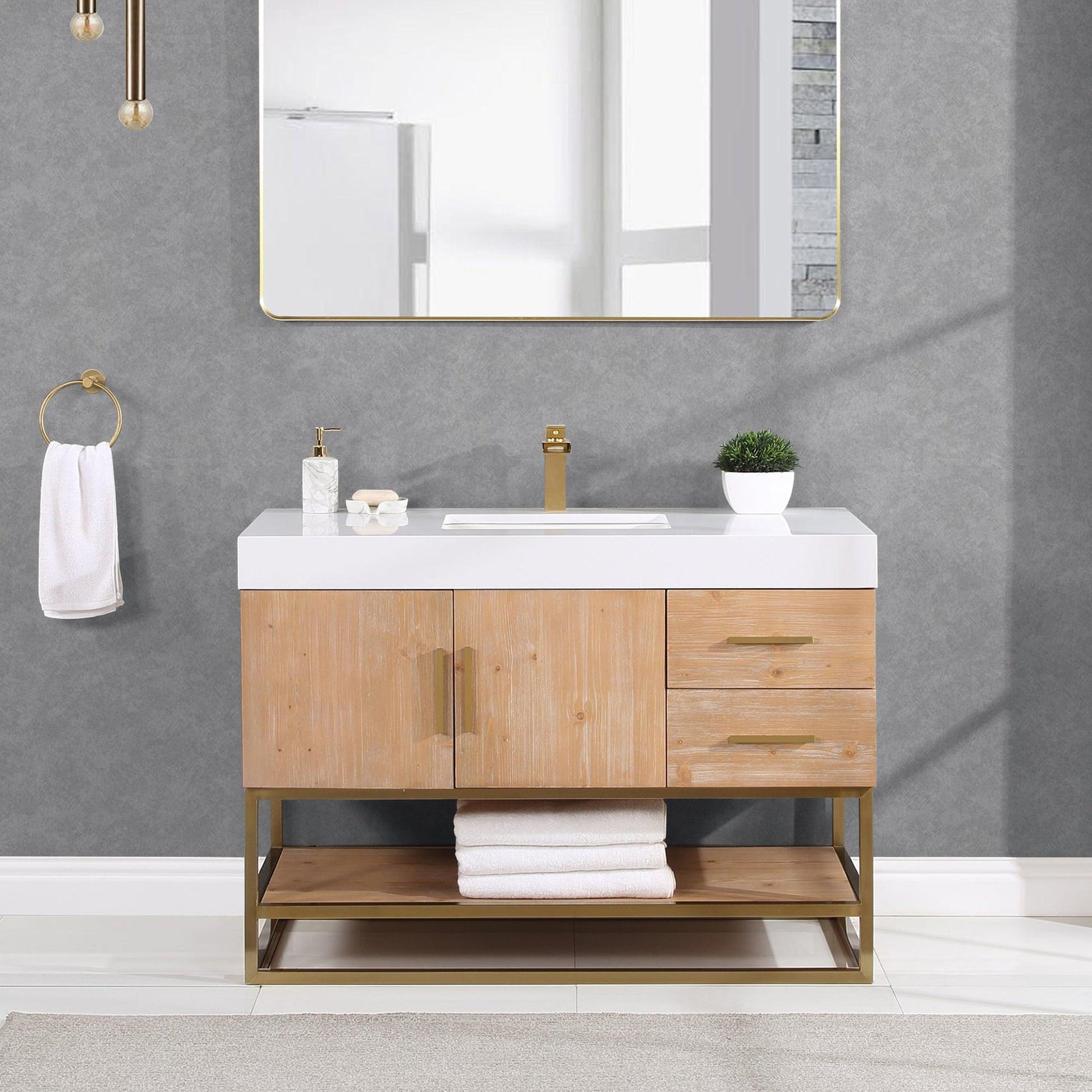 Altair Bianco 48 Light Brown Freestanding Single Bathroom Vanity Set – US  Bath Store