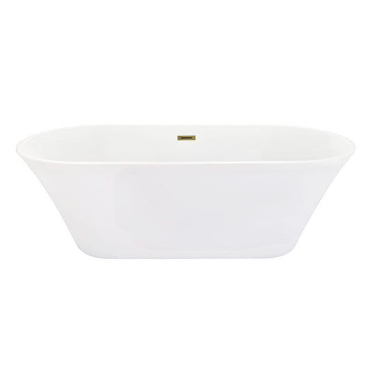 Altair Blarn 65" x 29" White Acrylic Freestanding Bathtub With Drain and Overflow