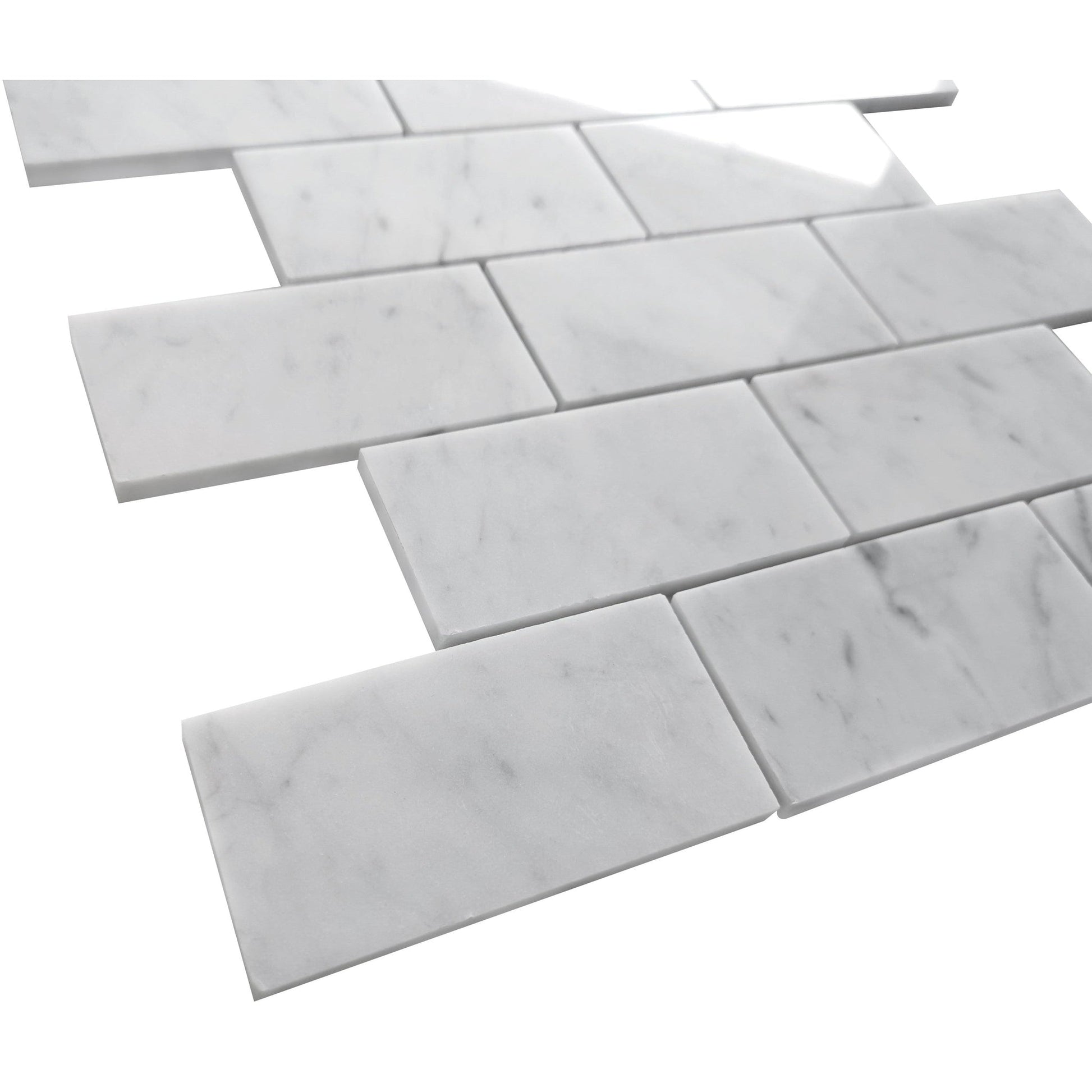 Altair Burgos 11 pcs. Rectangle Carrara White Marble Mosaic Floor and Wall Tile