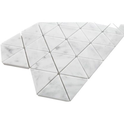 Altair Burgos 11 pcs. Triangle Carrara White Marble Mosaic Floor and Wall Tile