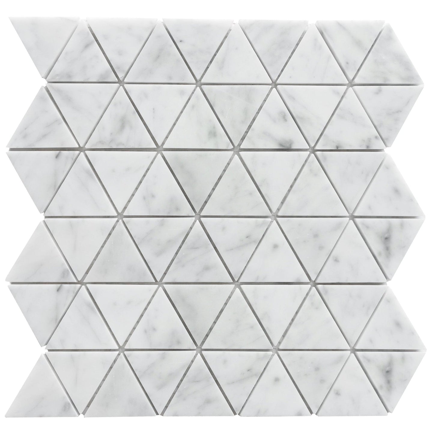 Altair Burgos 11 pcs. Triangle Carrara White Marble Mosaic Floor and Wall Tile