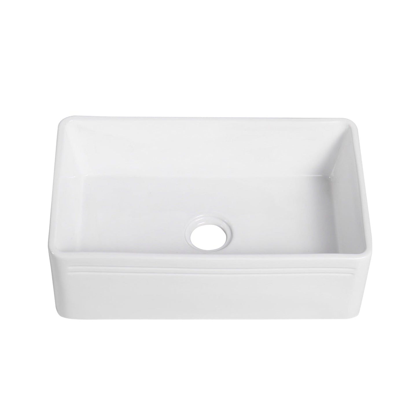 Altair Calabria 30" Rectangular White Ceramic Farmhouse Sink