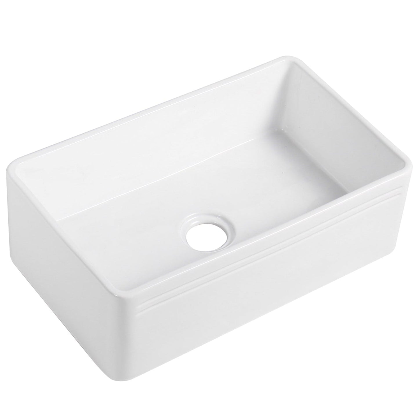 Altair Calabria 30" Rectangular White Ceramic Farmhouse Sink