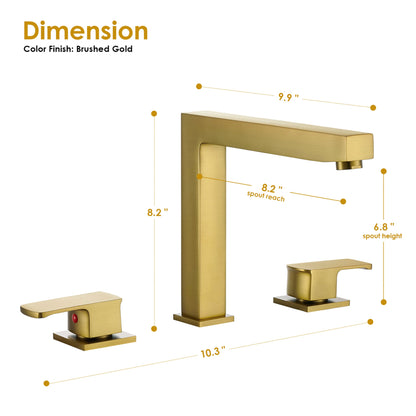 Altair Calden 8" Widespread Brushed Gold Double Handle Deck-mounted Bathtub Faucet