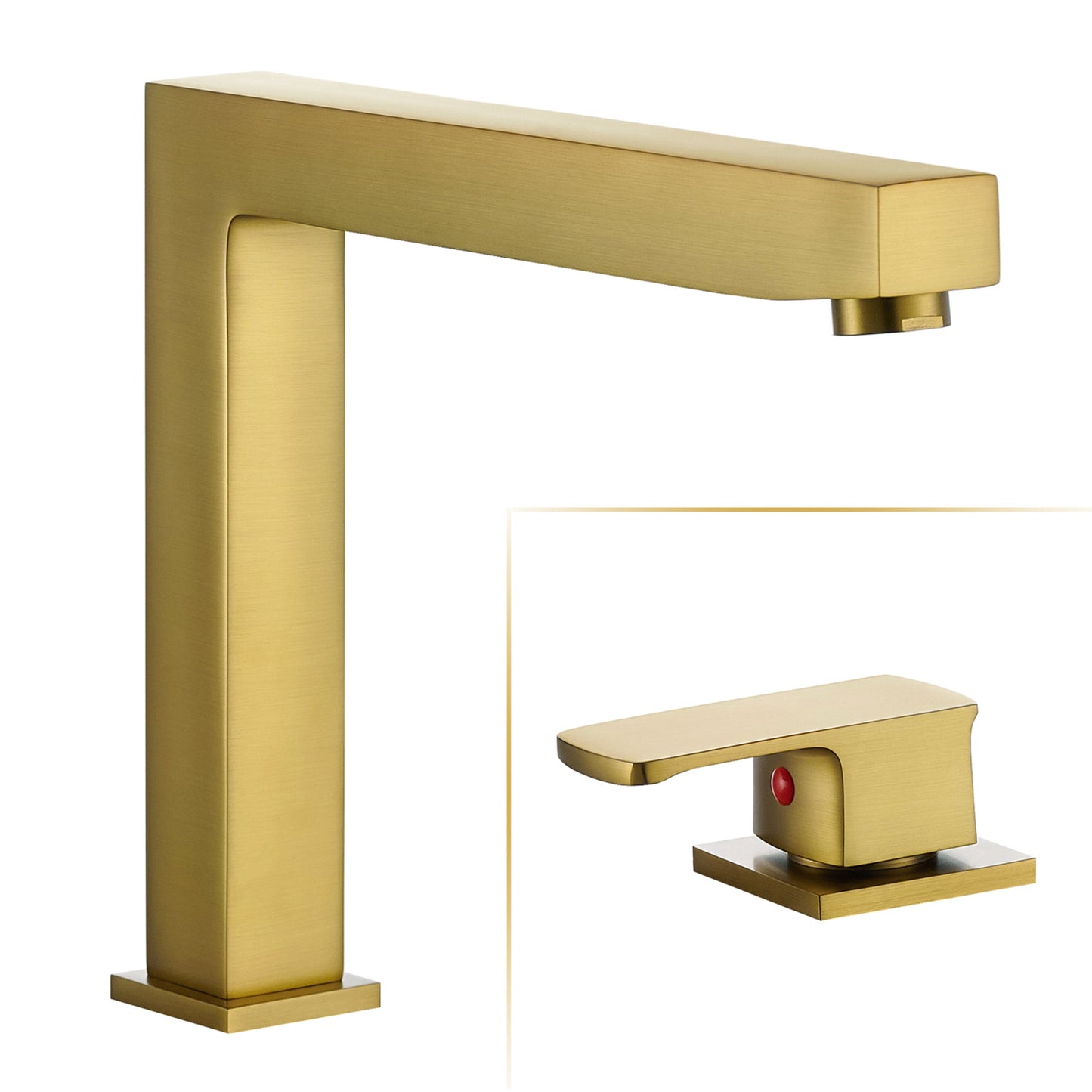 Altair Calden 8" Widespread Brushed Gold Double Handle Deck-mounted Bathtub Faucet