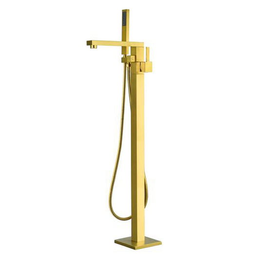Altair Campia Brushed Gold Single Lever Handle Freestanding Bathtub Faucet With Handshower