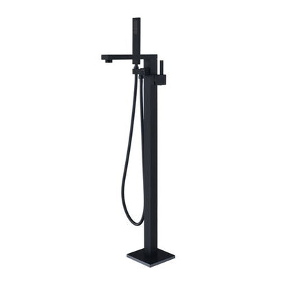 Altair Campia Matte Black Single Lever Handle Freestanding Bathtub Faucet With Handshower