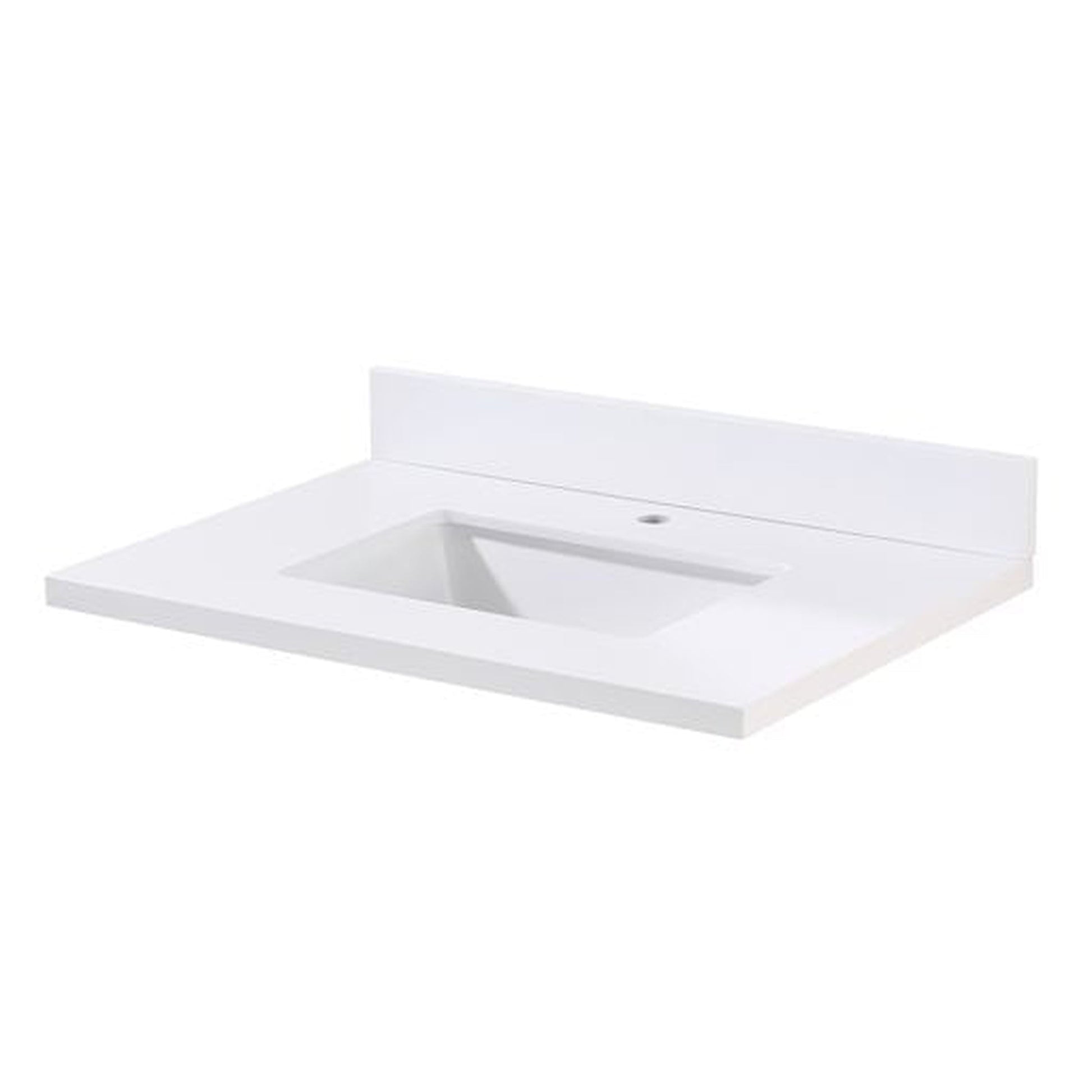 Altair Caorle 31" x 22" Snow White Composite Stone Bathroom Vanity Top With White SInk