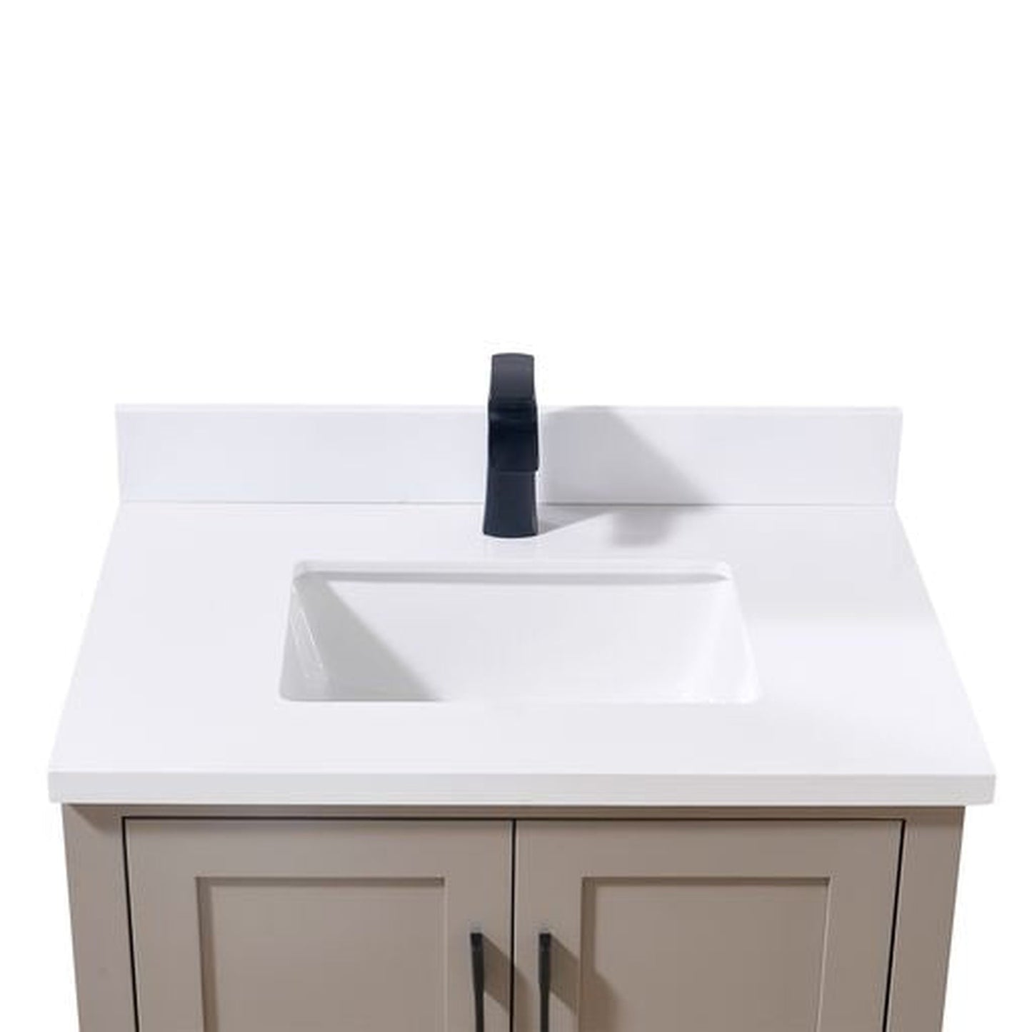 Altair Caorle 31" x 22" Snow White Composite Stone Bathroom Vanity Top With White SInk