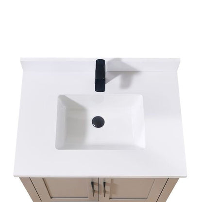 Altair Caorle 31" x 22" Snow White Composite Stone Bathroom Vanity Top With White SInk