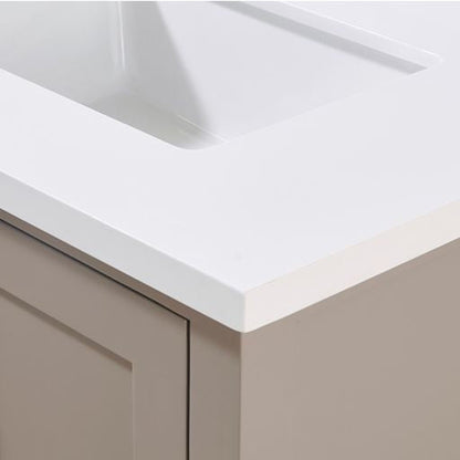 Altair Caorle 31" x 22" Snow White Composite Stone Bathroom Vanity Top With White SInk