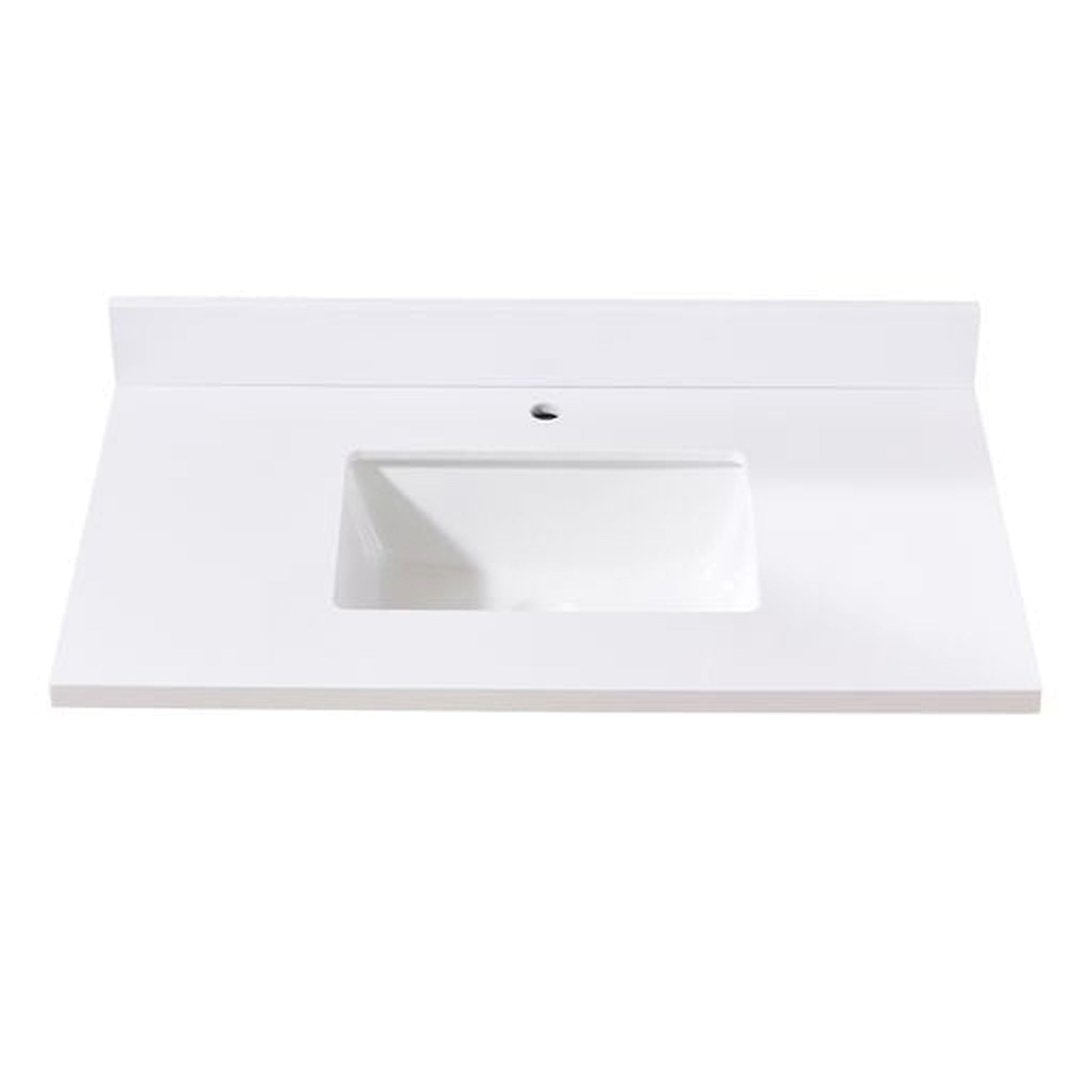 Altair Caorle 37" x 22" Snow White Composite Stone Bathroom Vanity Top With White SInk