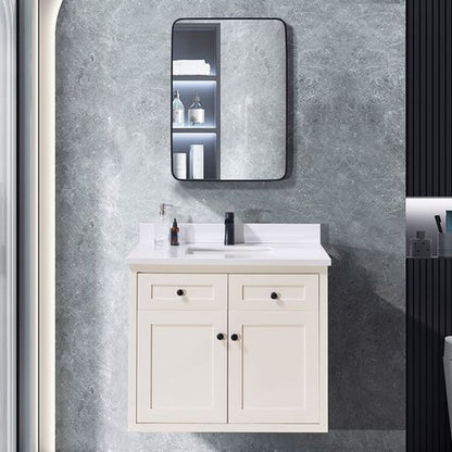 Altair Caorle 37" x 22" Snow White Composite Stone Bathroom Vanity Top With White SInk