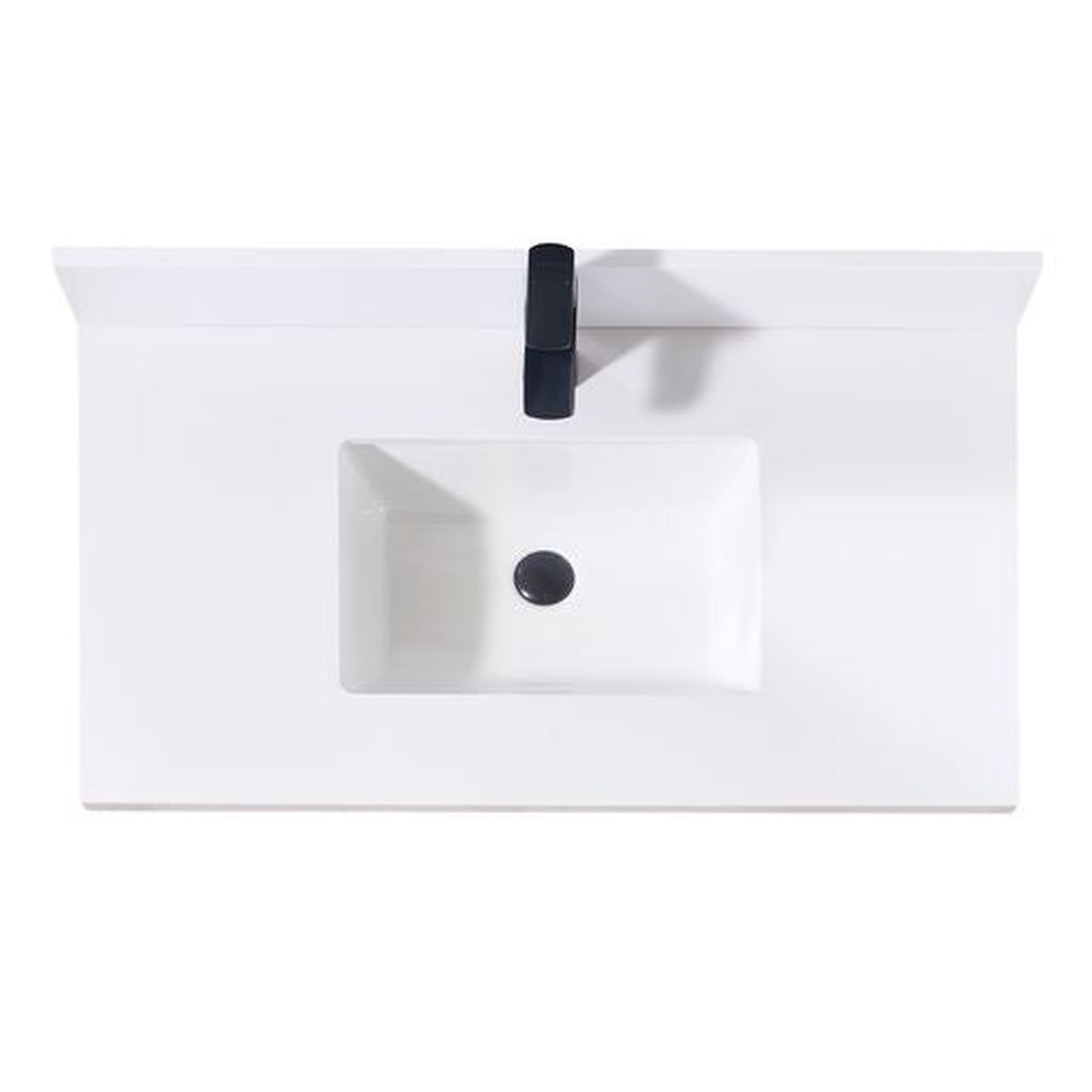 Altair Caorle 37" x 22" Snow White Composite Stone Bathroom Vanity Top With White SInk