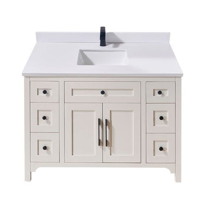 Altair Caorle 49" x 22" Snow White Composite Stone Bathroom Vanity Top With White SInk