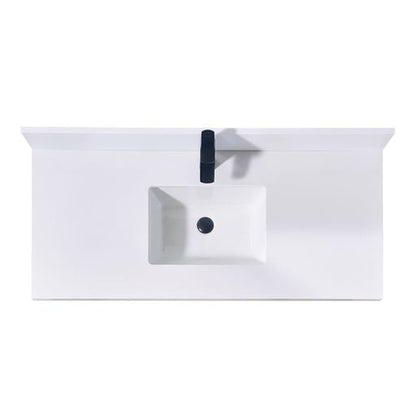 Altair Caorle 49" x 22" Snow White Composite Stone Bathroom Vanity Top With White SInk