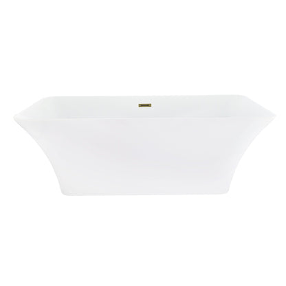 Altair Carani 65" x 28" White Acrylic Freestanding Bathtub With Matte Black Drain and Overflow