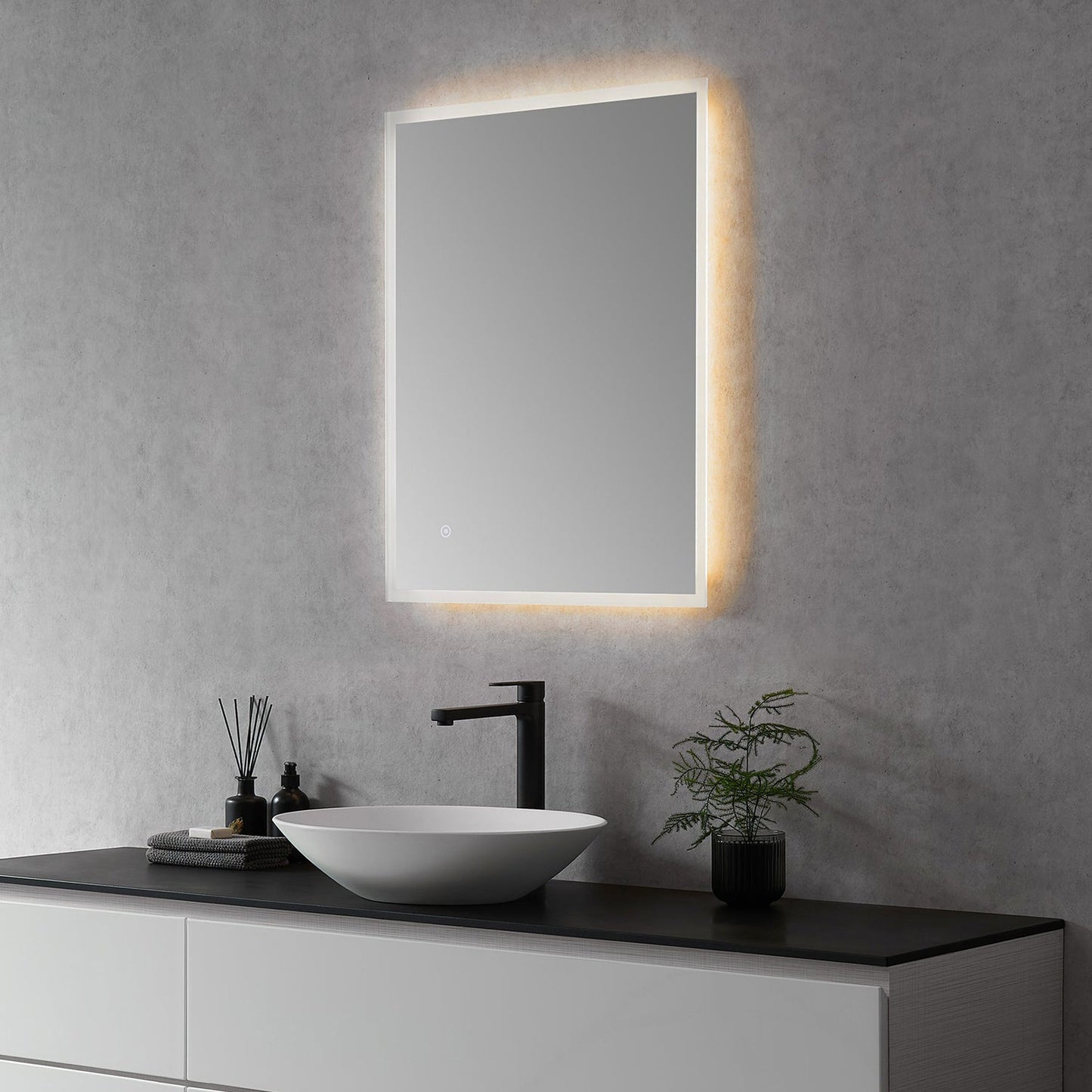 Altair Cassano 24" Rectangle Wall-Mounted LED Mirror
