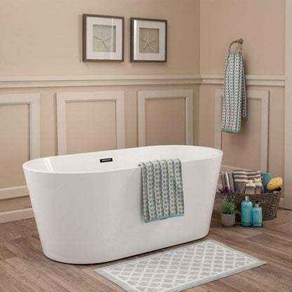 Altair Cielo 59" x 30" White Acrylic Freestanding Bathtub