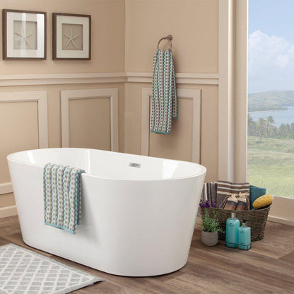 Altair Cielo 59" x 30" White Acrylic Freestanding Bathtub