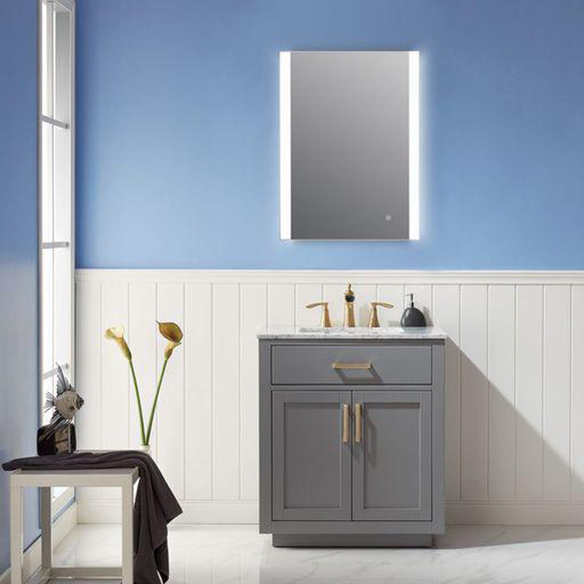 Altair Cosenza 24" Rectangle Acrylic Frame Wall-Mounted LED Mirror