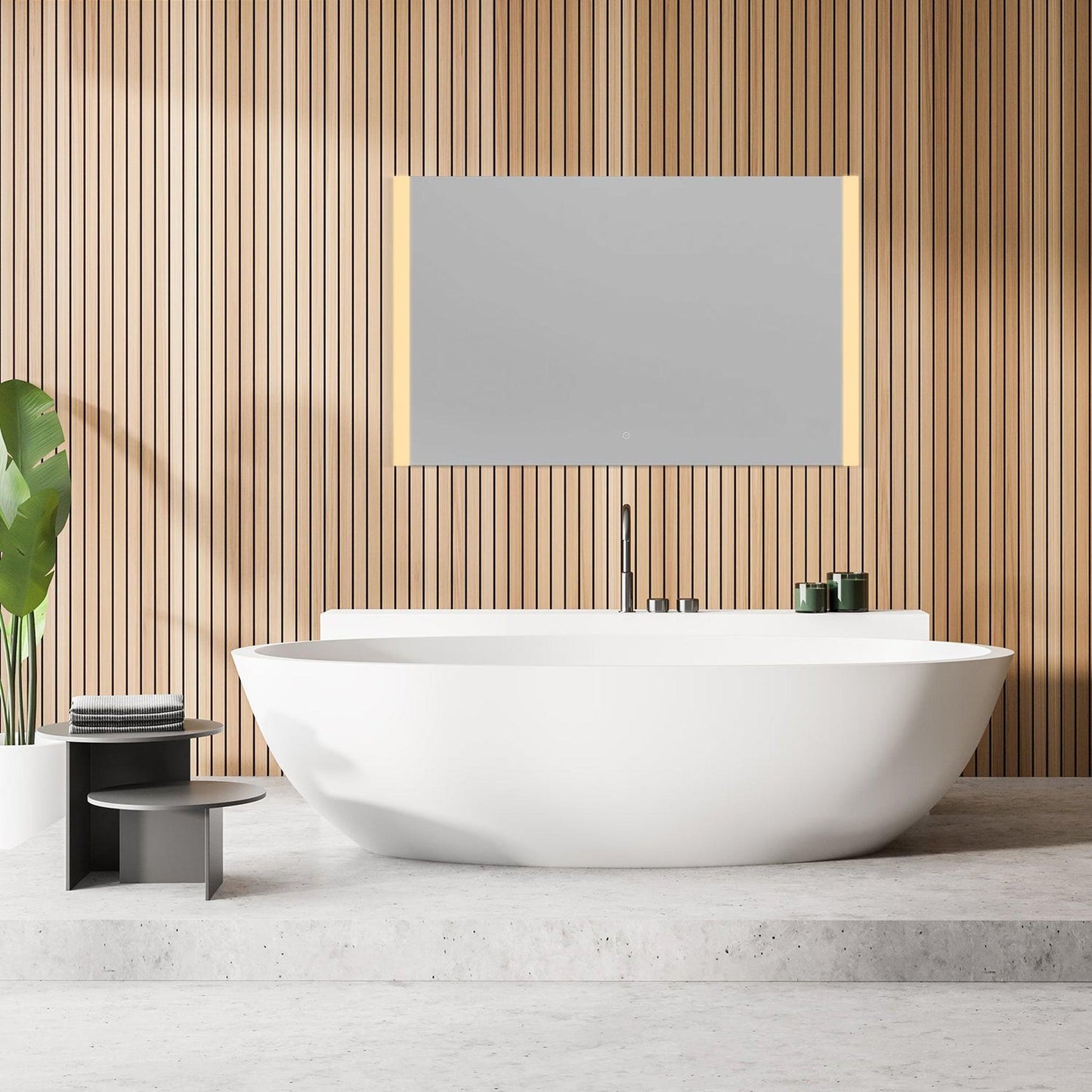 Altair Cosenza 48" Rectangle Acrylic Frame Wall-Mounted LED Mirror