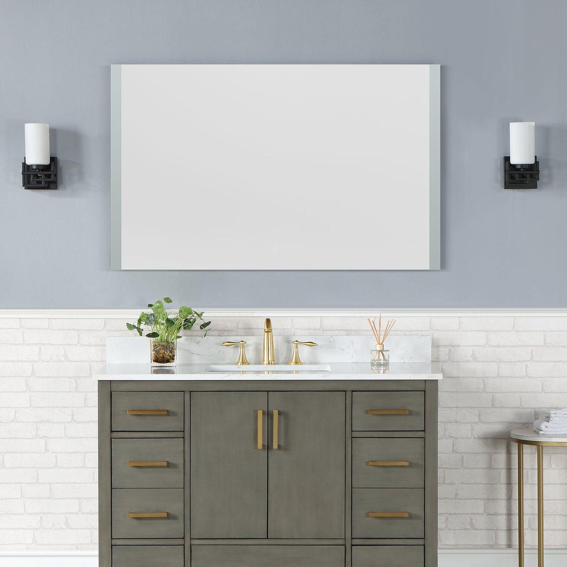 Altair Cosenza 48" Rectangle Acrylic Frame Wall-Mounted LED Mirror