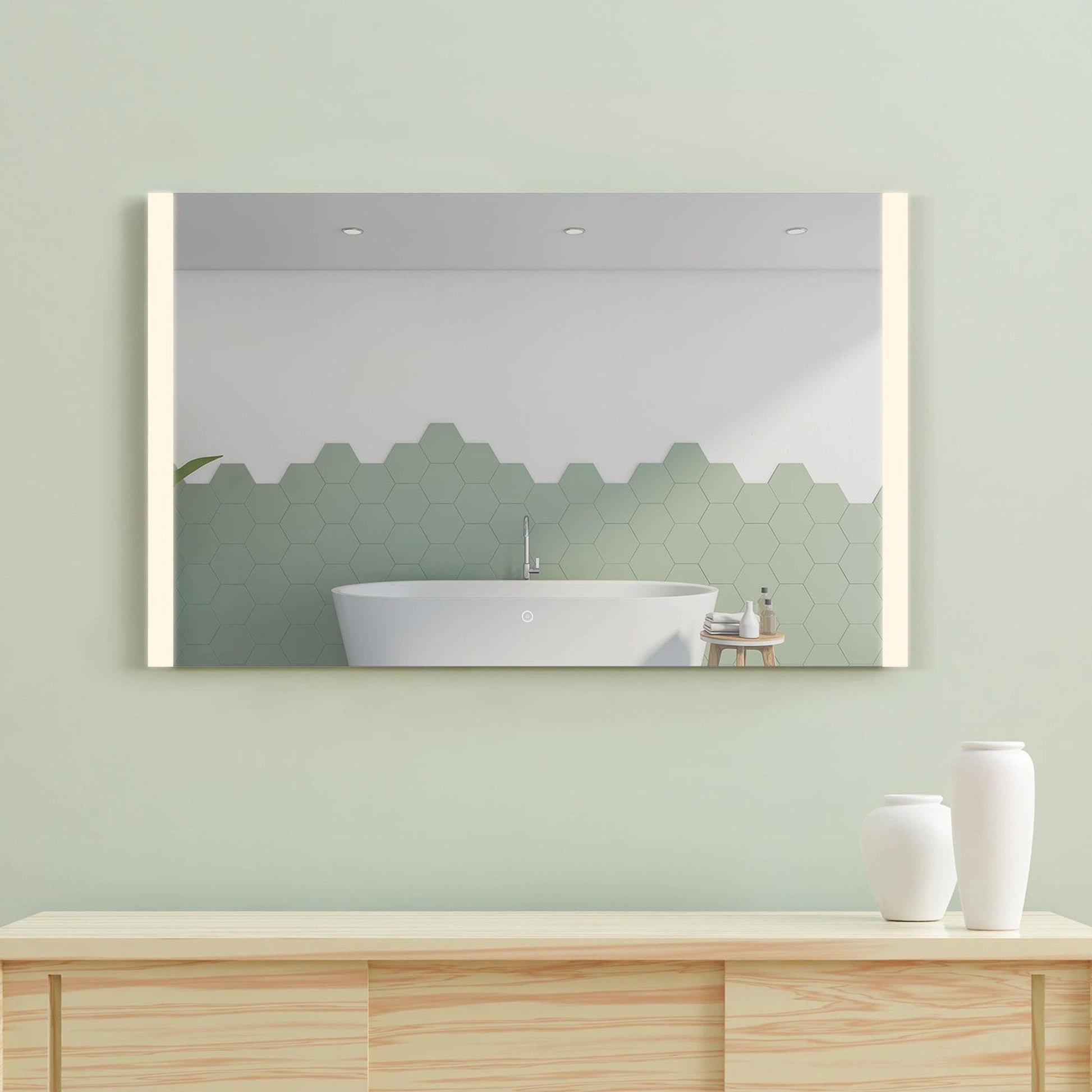 Altair Cosenza 48" Rectangle Acrylic Frame Wall-Mounted LED Mirror