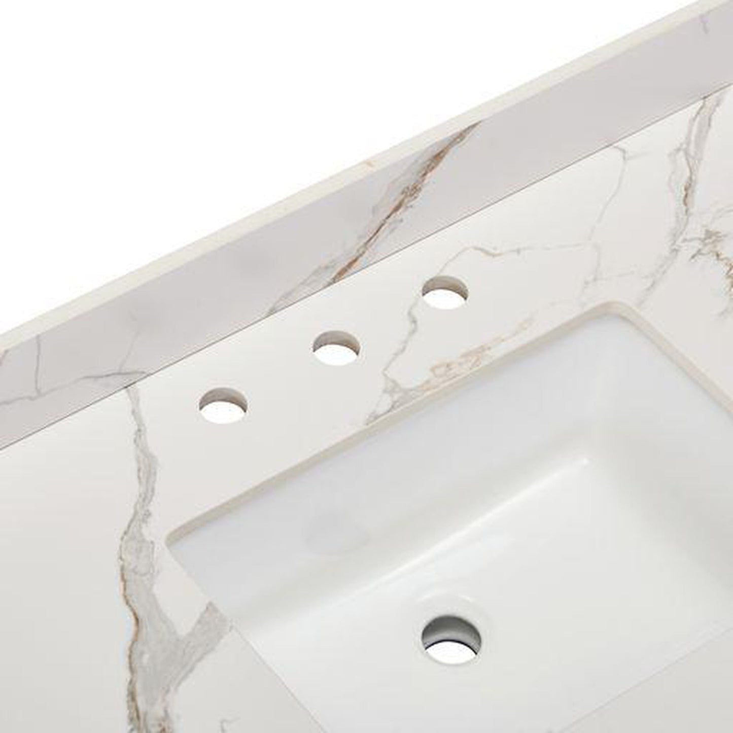Altair Eivissa 49" x 22" Calacatta White Composite Stone Bathroom Vanity Top With White SInk