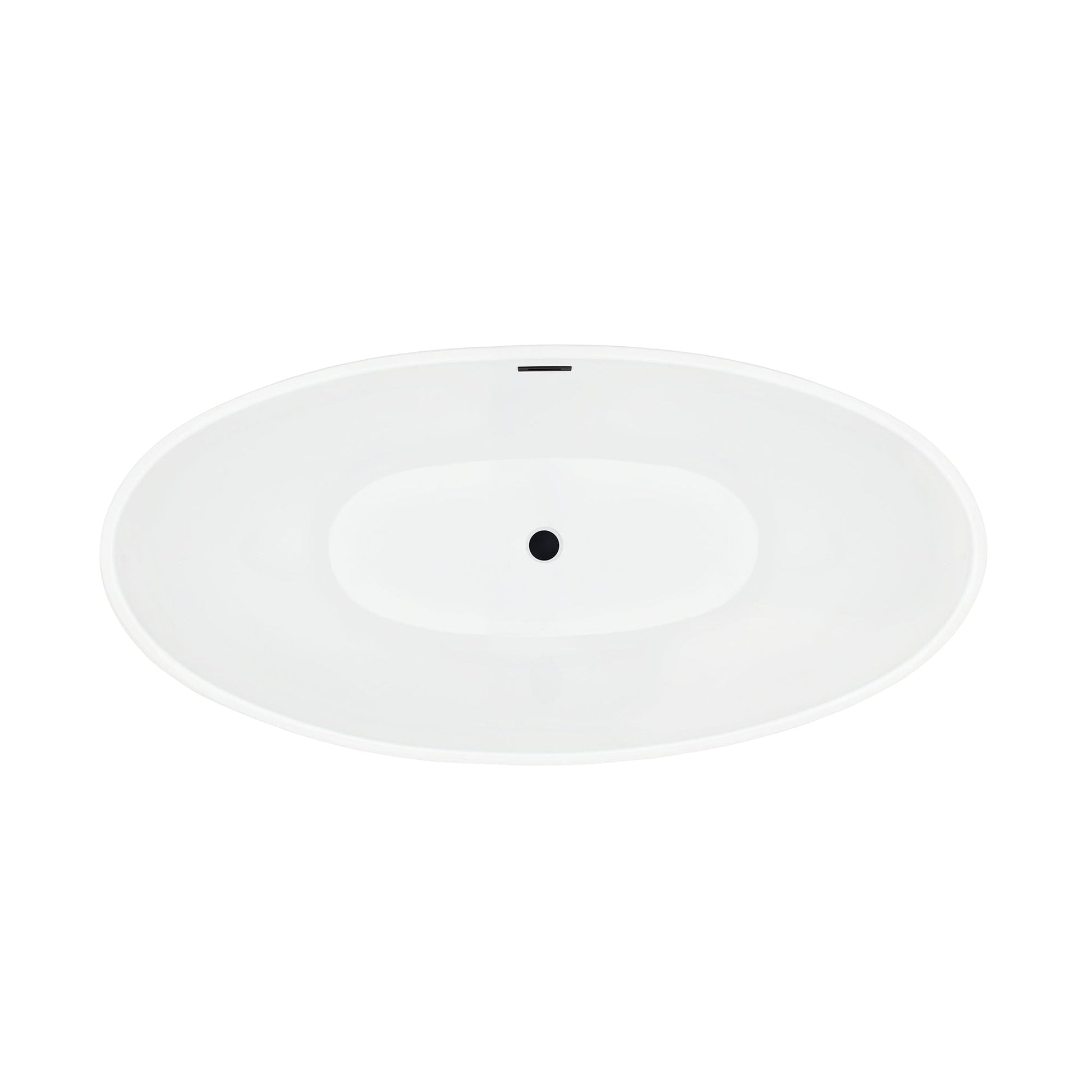 Altair Elbow 67" x 32" White Acrylic Freestanding Bathtub With Drain and Overflow