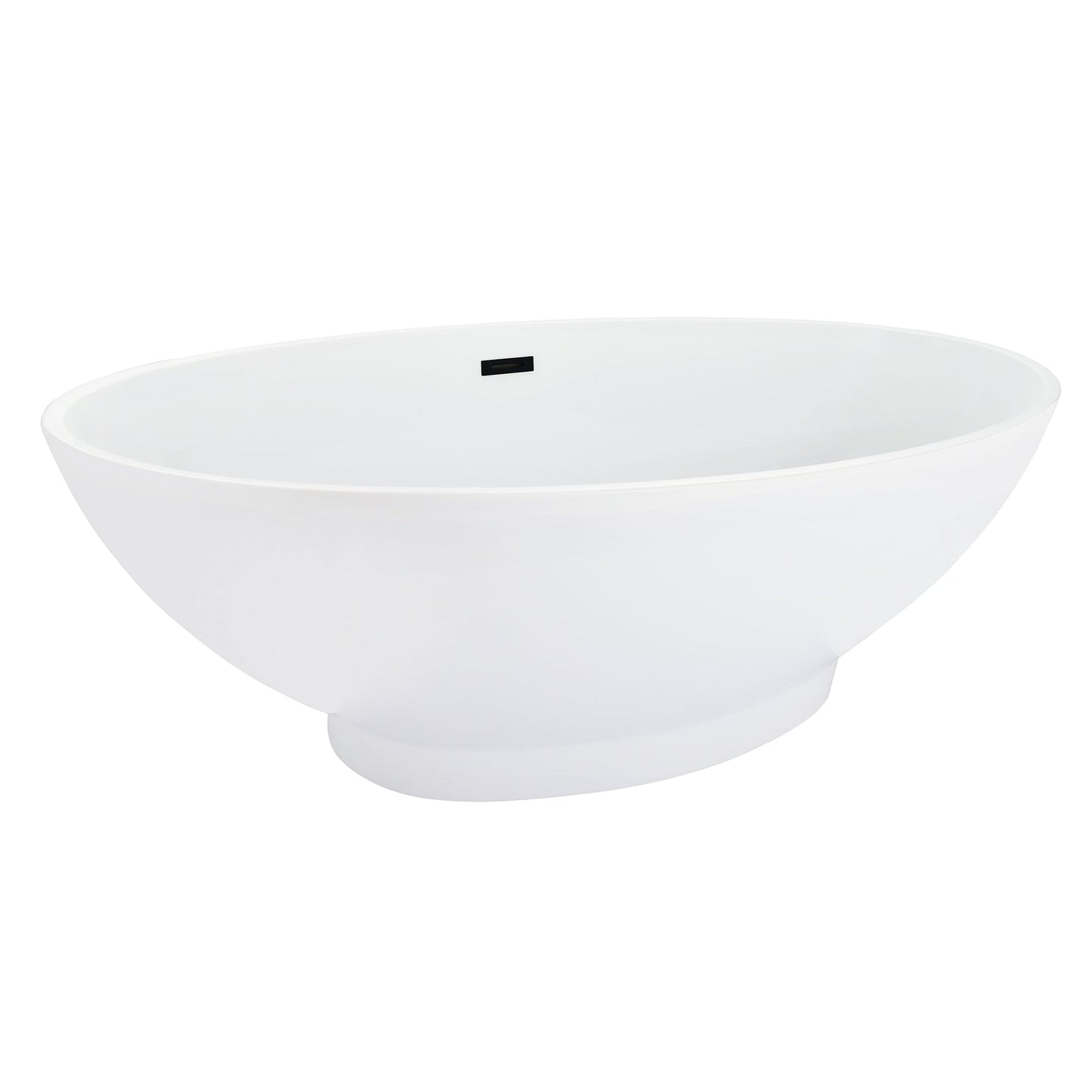 Altair Elbow 67" x 32" White Acrylic Freestanding Bathtub With Drain and Overflow