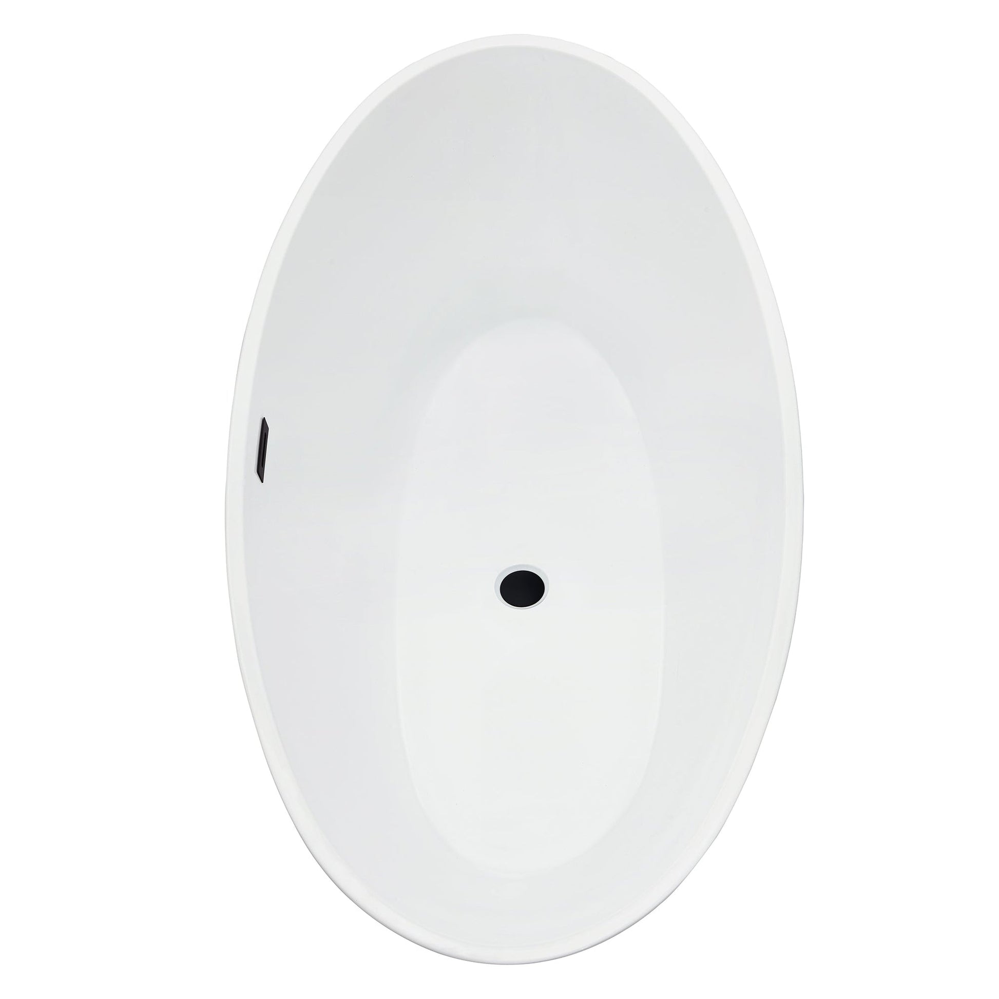 Altair Elbow 67" x 32" White Acrylic Freestanding Bathtub With Drain and Overflow