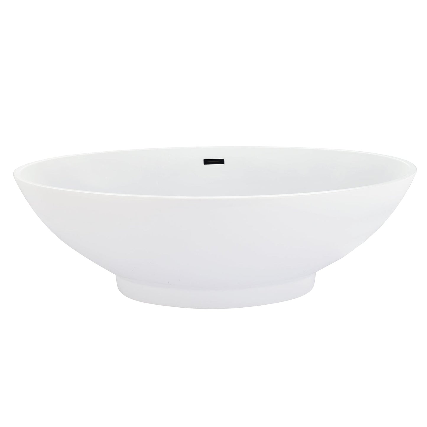 Altair Elbow 67" x 32" White Acrylic Freestanding Bathtub With Drain and Overflow