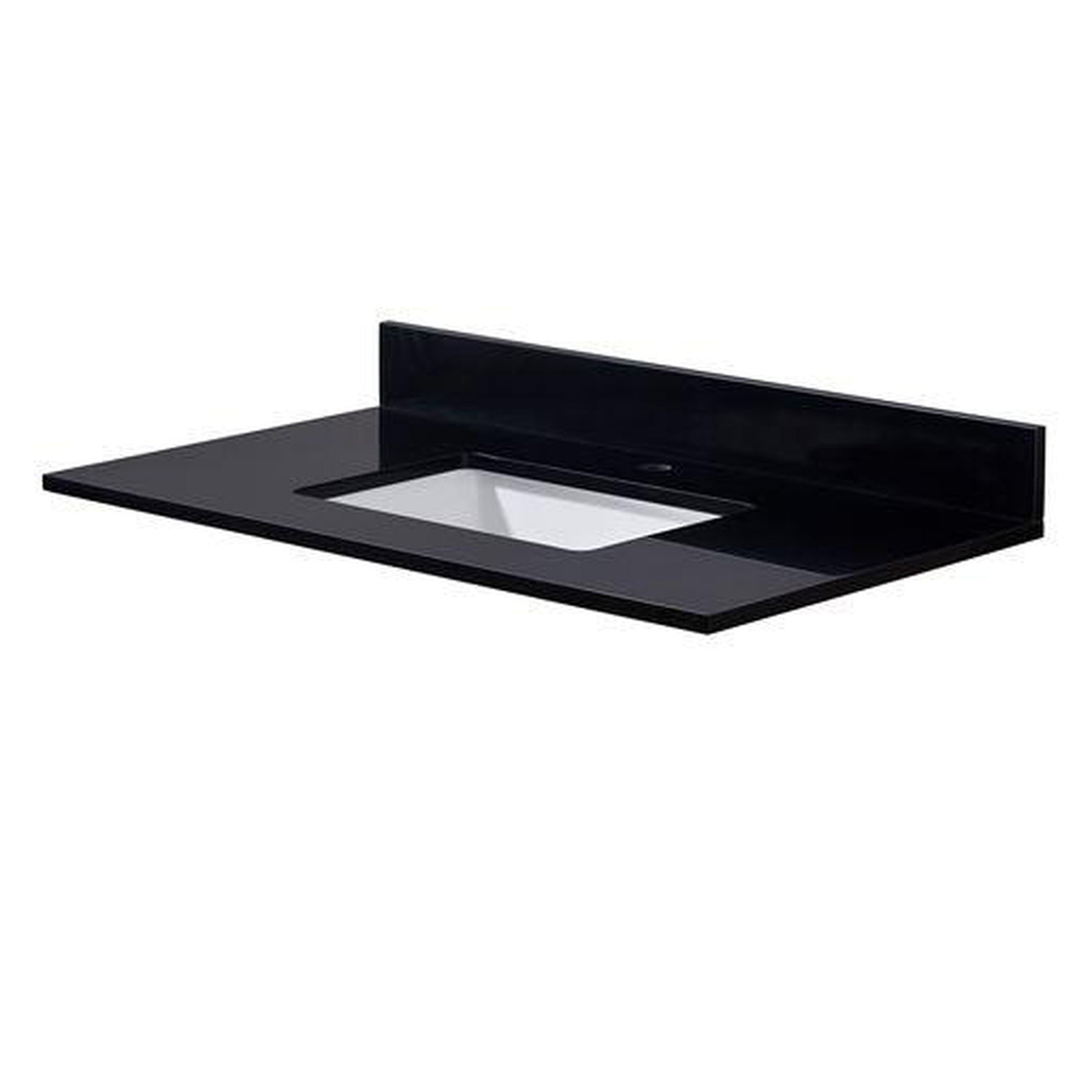 Altair Feltre 37" x 22" Imperial Black Composite Stone Bathroom Vanity Top With White SInk