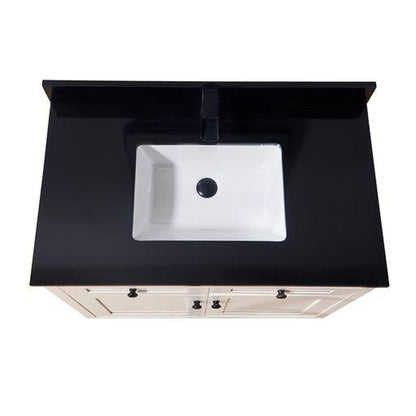 Altair Feltre 37" x 22" Imperial Black Composite Stone Bathroom Vanity Top With White SInk