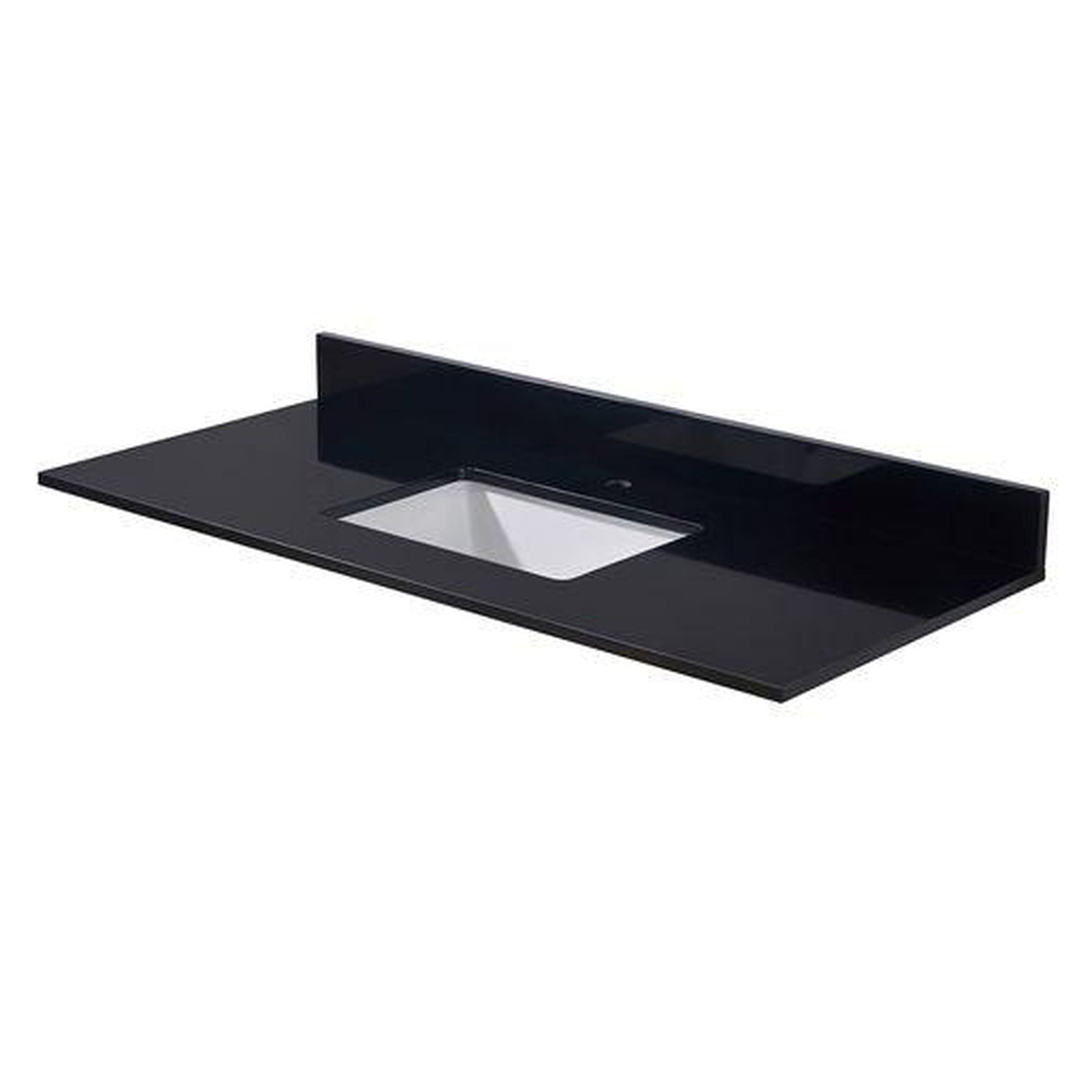 Altair Feltre 49" x 22" Imperial Black Composite Stone Bathroom Vanity Top With White SInk