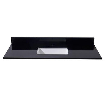 Altair Feltre 49" x 22" Imperial Black Composite Stone Bathroom Vanity Top With White SInk