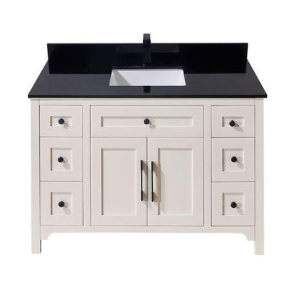 Altair Feltre 49" x 22" Imperial Black Composite Stone Bathroom Vanity Top With White SInk