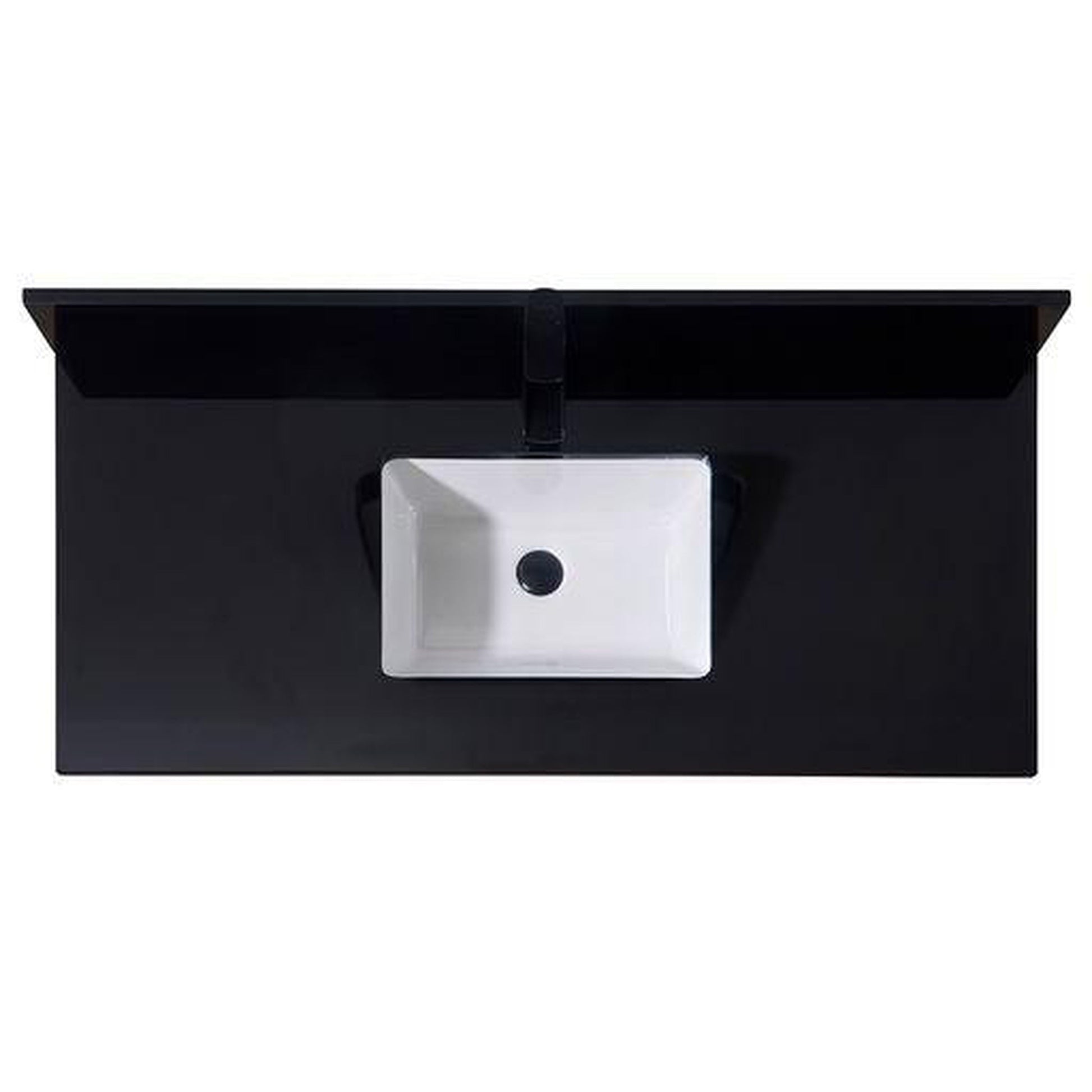 Altair Feltre 49" x 22" Imperial Black Composite Stone Bathroom Vanity Top With White SInk