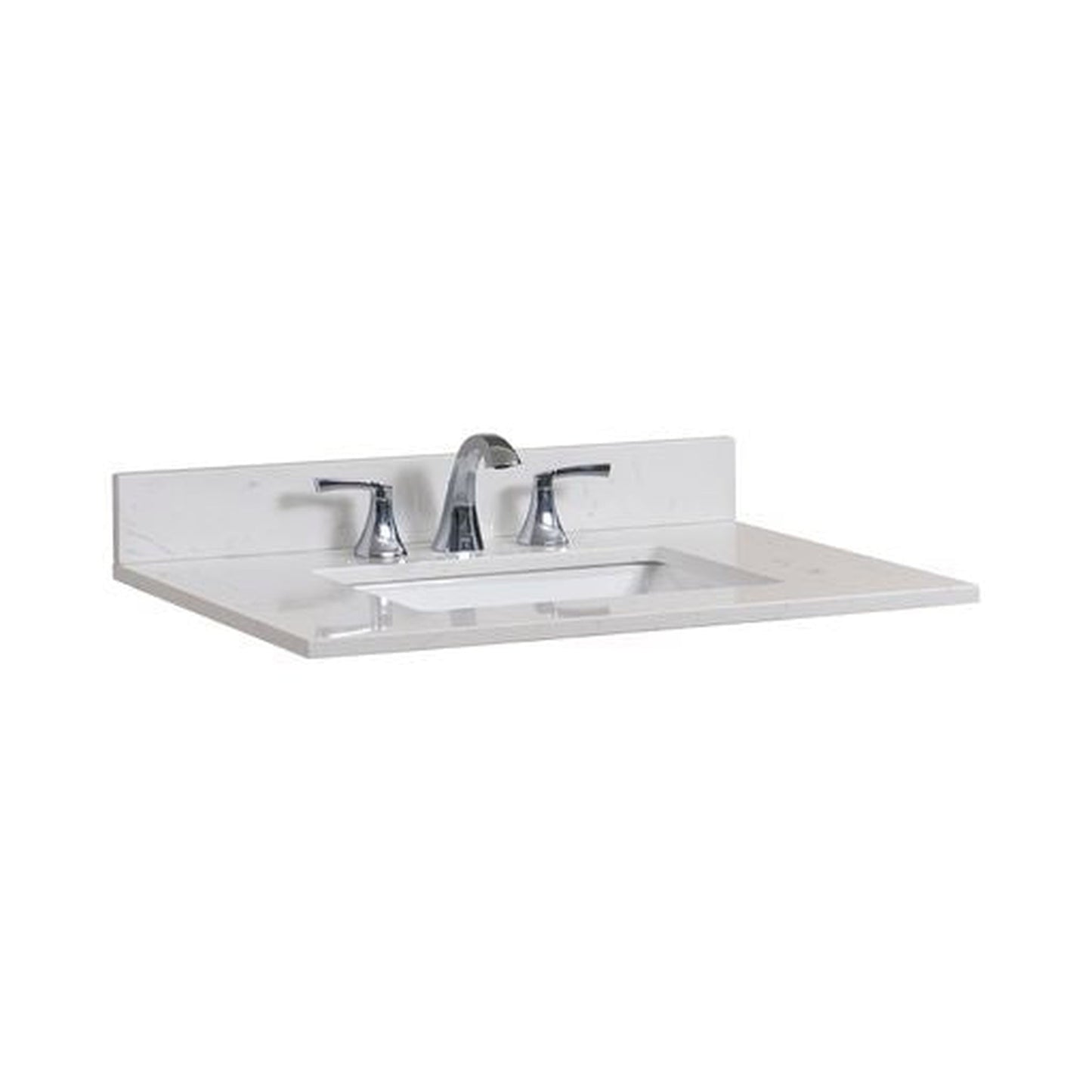 Altair Frosinone 31" x 22" Jazz White Composite Stone Bathroom Vanity Top With White SInk