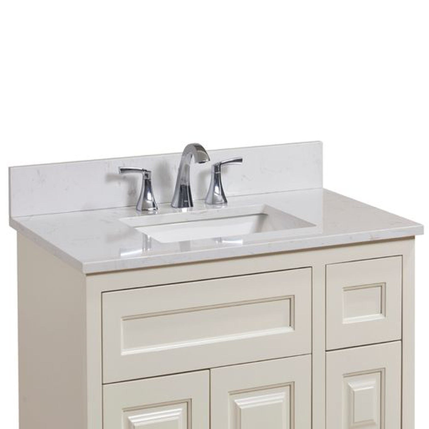 Altair Frosinone 37" x 22" Jazz White Composite Stone Bathroom Vanity Top With White SInk
