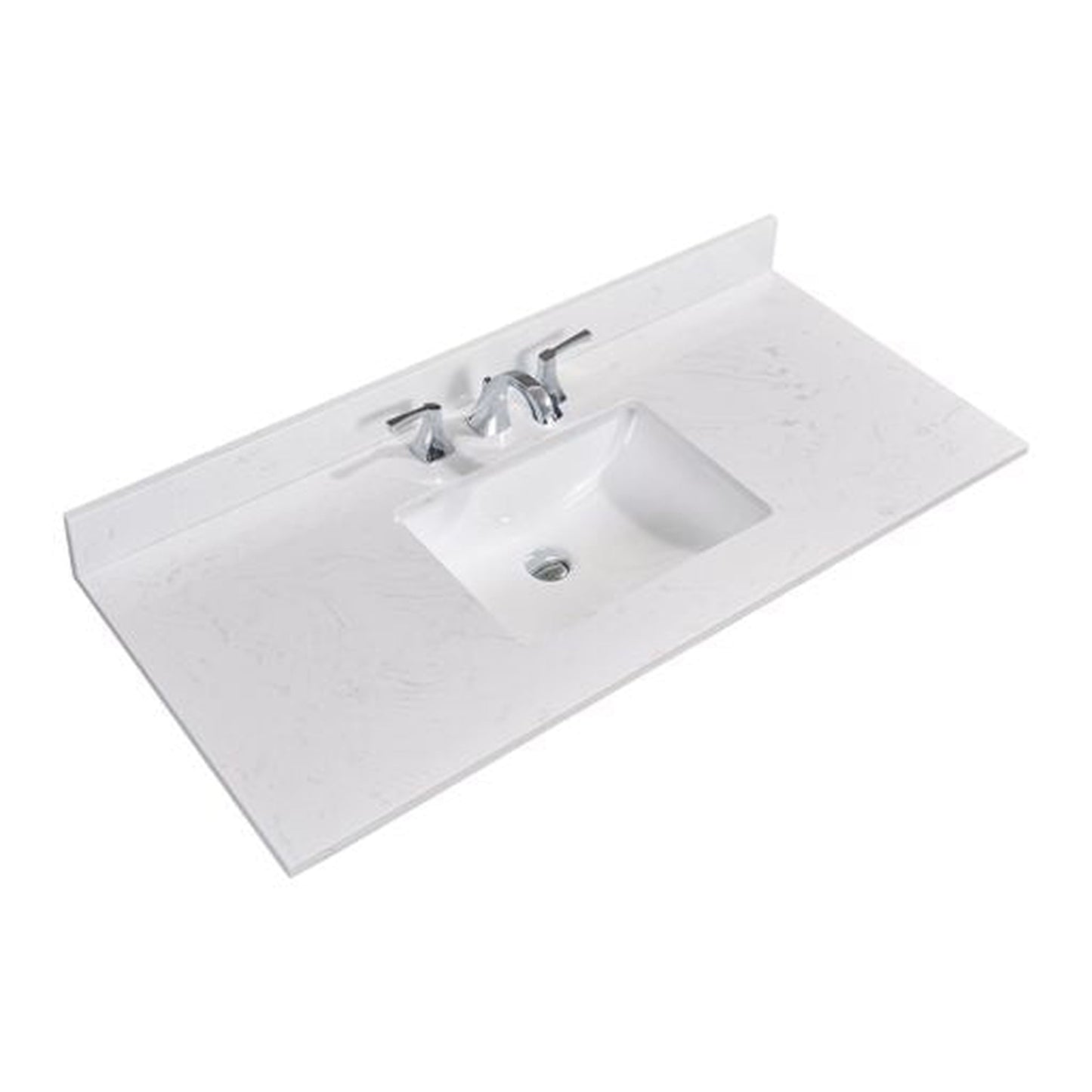 Altair Frosinone 49" x 22" Jazz White Composite Stone Bathroom Vanity Top With White SInk