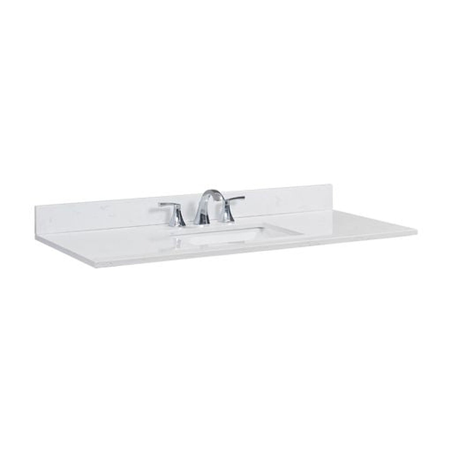 Altair Frosinone 49" x 22" Jazz White Composite Stone Bathroom Vanity Top With White SInk