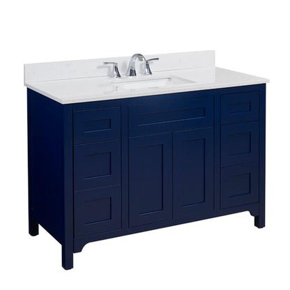 Altair Frosinone 49" x 22" Jazz White Composite Stone Bathroom Vanity Top With White SInk