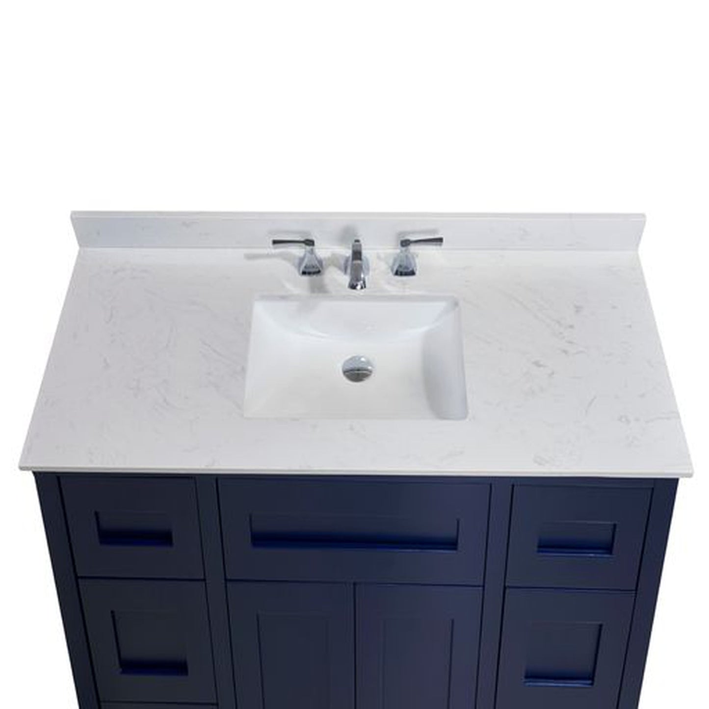 Altair Frosinone 49" x 22" Jazz White Composite Stone Bathroom Vanity Top With White SInk