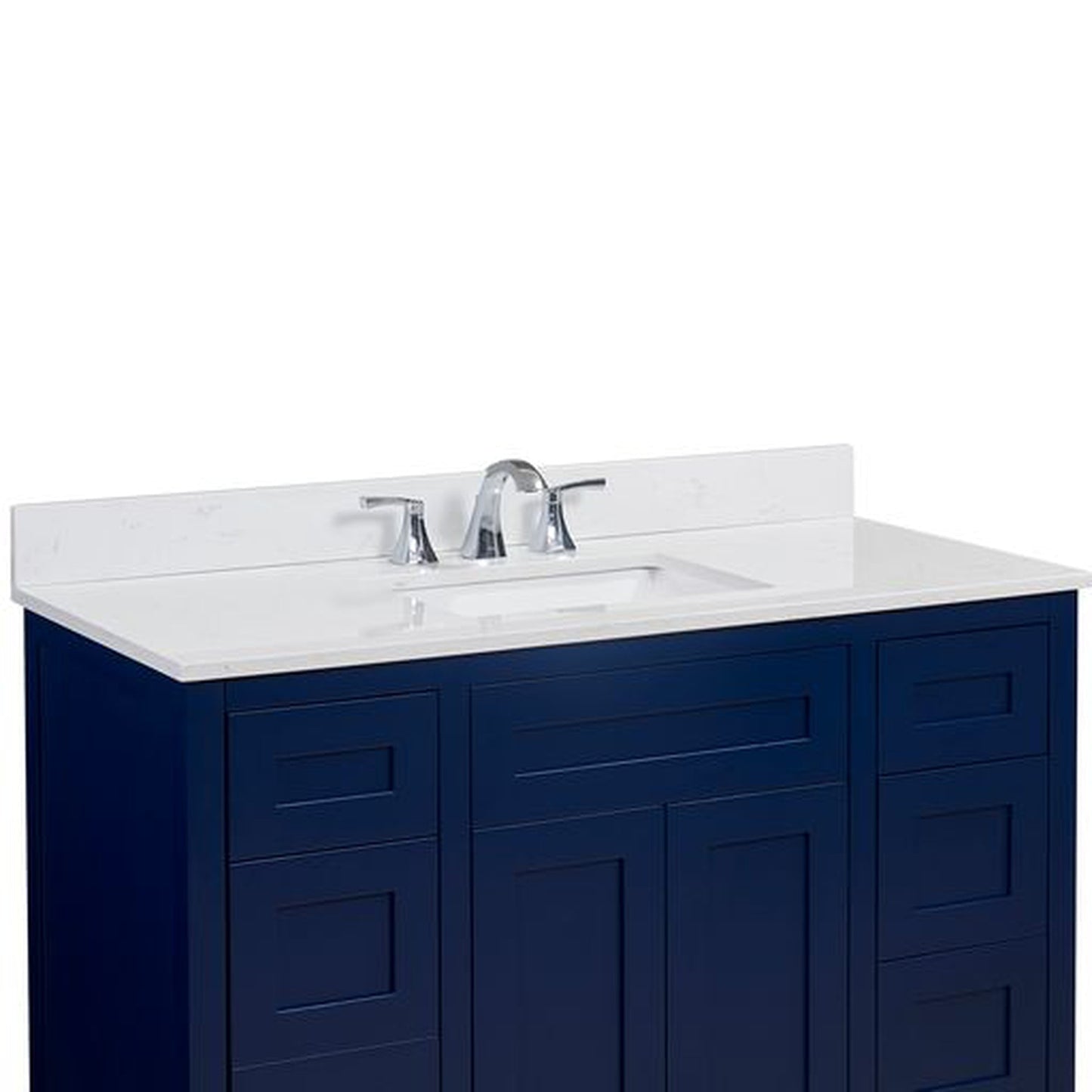 Altair Frosinone 49" x 22" Jazz White Composite Stone Bathroom Vanity Top With White SInk