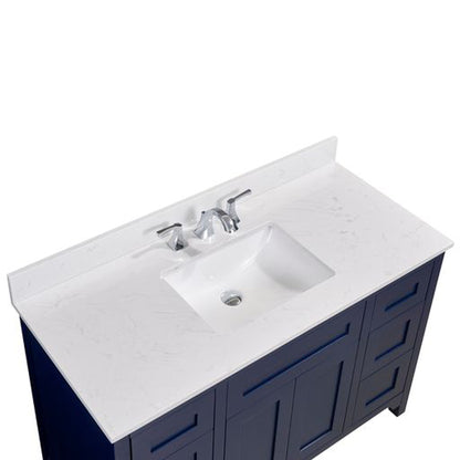 Altair Frosinone 49" x 22" Jazz White Composite Stone Bathroom Vanity Top With White SInk