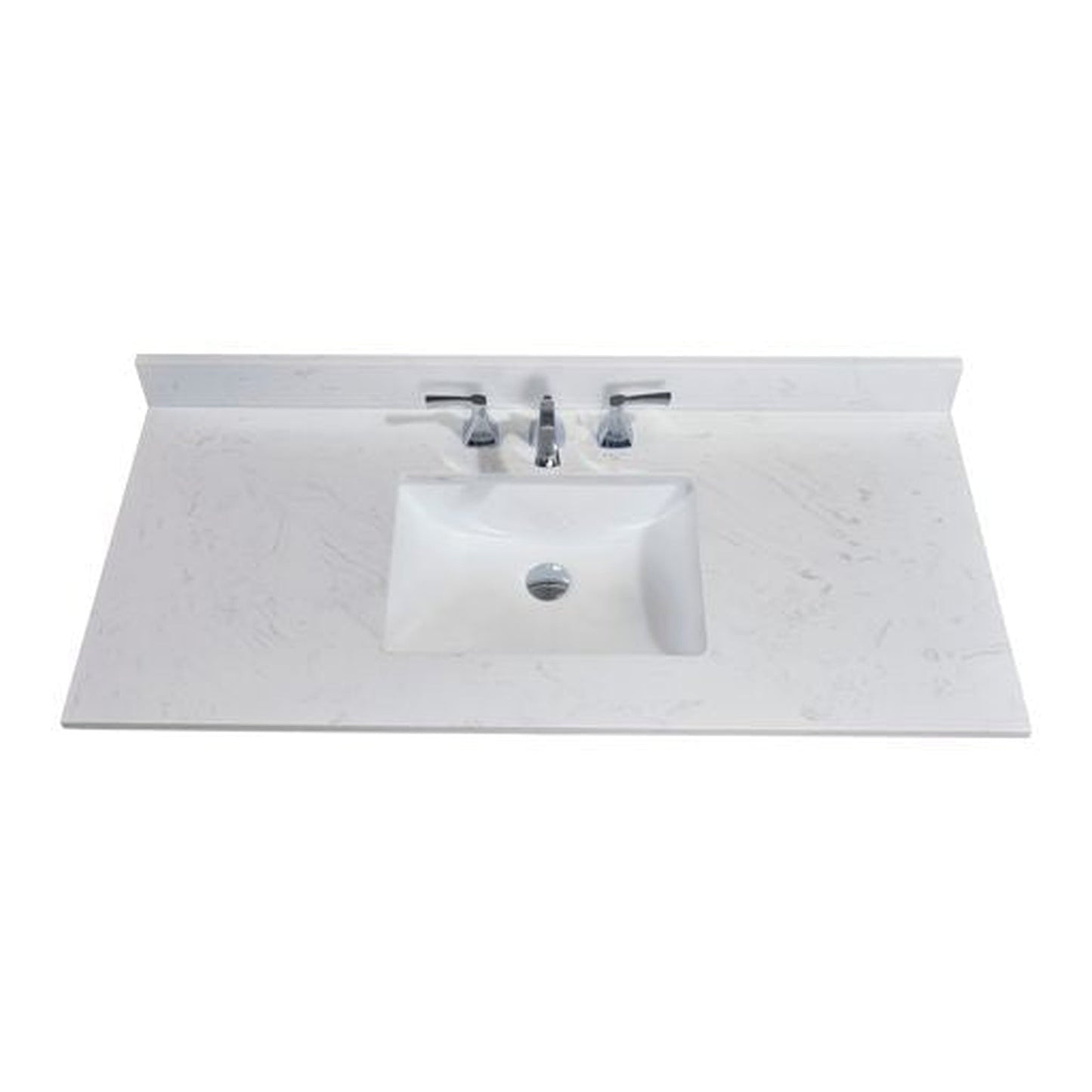 Altair Frosinone 49" x 22" Jazz White Composite Stone Bathroom Vanity Top With White SInk