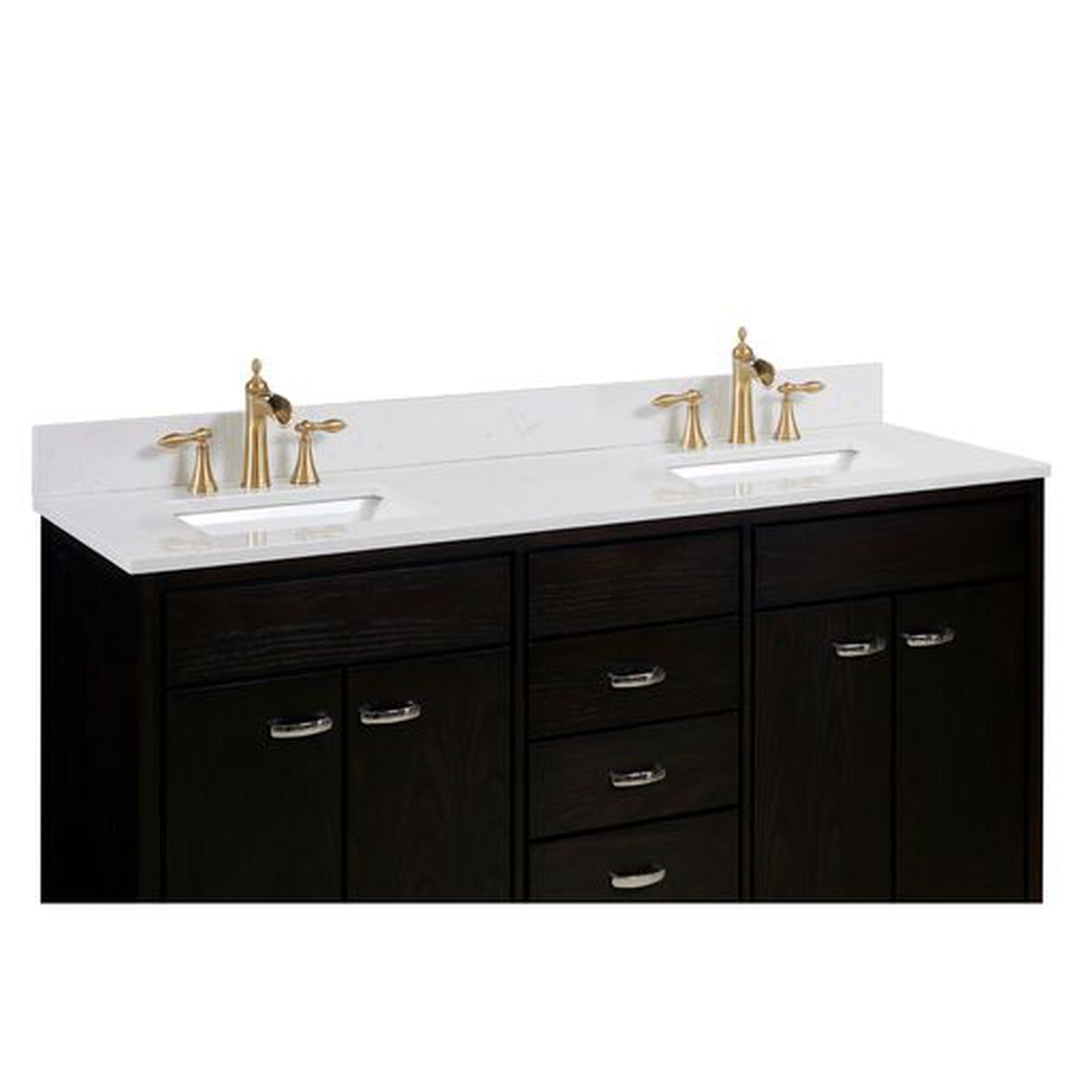 Altair Frosinone 73" x 22" Jazz White Composite Stone Bathroom Vanity Top With White SInk